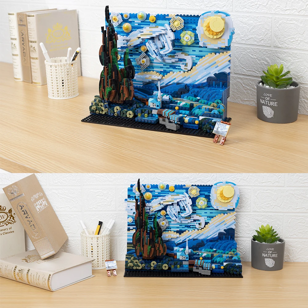 MOC пиксель искусство мозаика живопись строительный блок большая волна Off Kanagawa