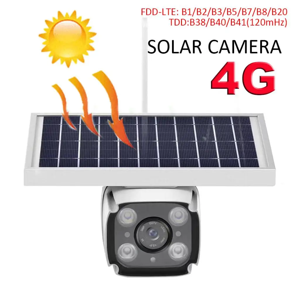 

Waterproof Outdoor 1080P Solar Power IP Camera support 4G SIM Card Battery Audio PIR HD Surveillance Camera
