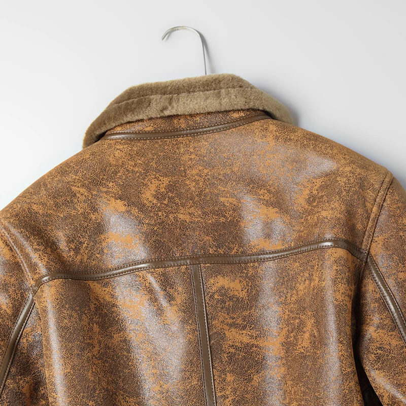 Официальное пальто DK из овечьей кожи с воротником костюмом Мужская зимняя