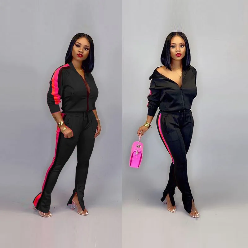 Зимний женский спортивный костюм с v-образным вырезом полный рукав куртки на