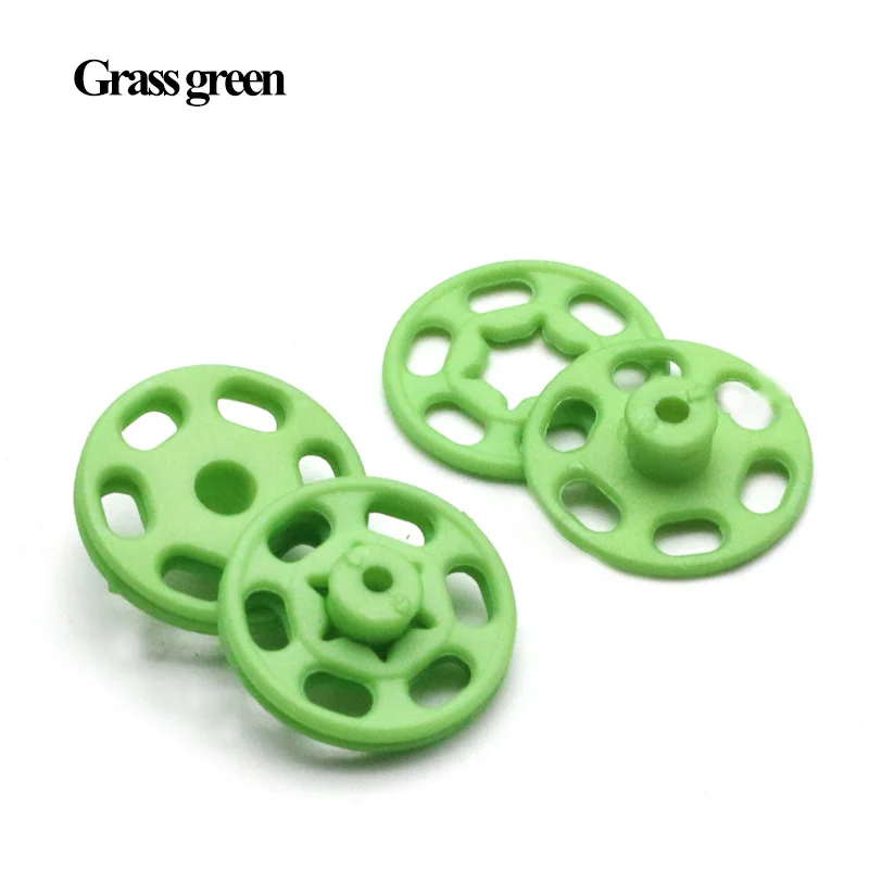 Grass Green 15 шт. 7 мм/10 мм/13 мм/15 мм/18 мм/21 мм маленькие абс пластиковые оснастки крепеж пресс-Кнопка шпильки Швейные аксессуары - Цвет: Grass Green