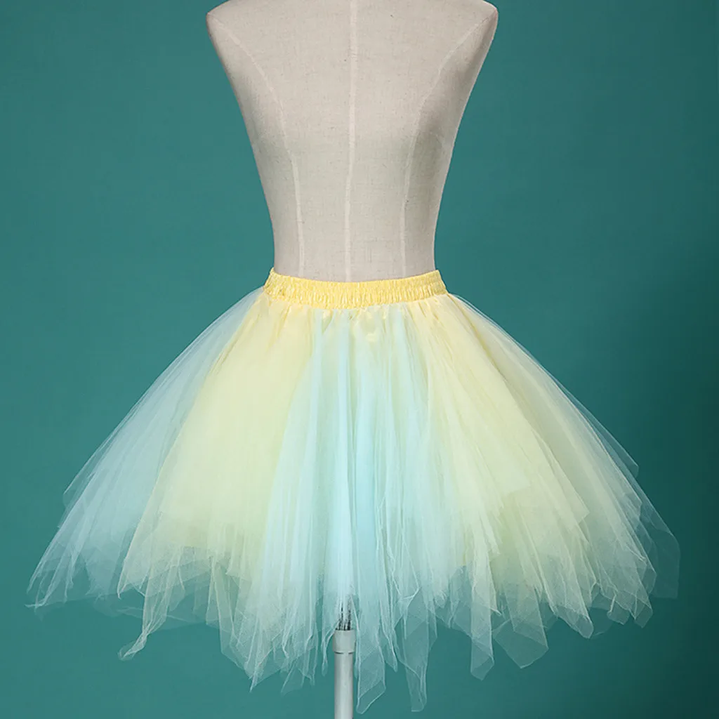 Винтажная Женская сетчатая фатиновая юбка принцессы эластичные плиссированные