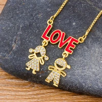 aibef lovely boy girl letter love pendant necklace couple necklaces for lovers chain charm necklace collar best jewelry gift