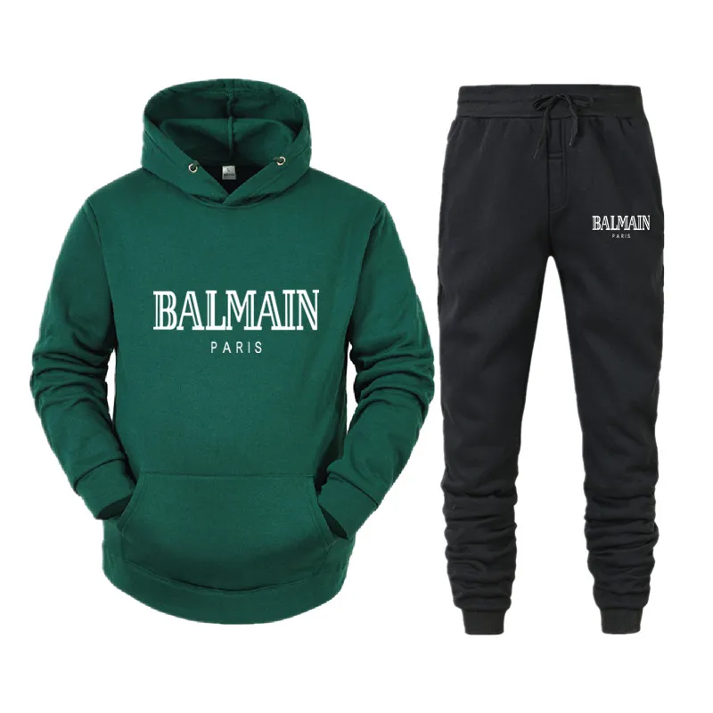 

2-piece sportswear men's Hooded Sweatshirt + pants, Pullover Hooded sportswear suit, city style casual men's size s-3xl