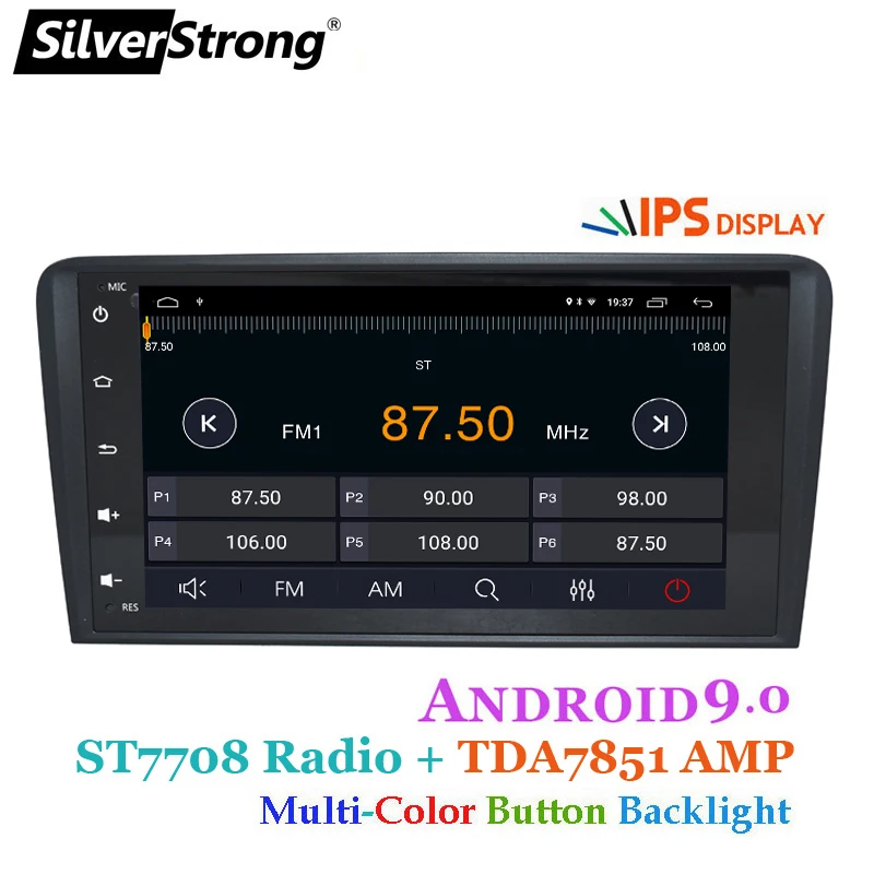SilverStrong 2Din Android9.0 автомобильный DVD для Audi A3 S3 2003 2004-2011 2008 A3 автомобильное радио DVD gps навигации S3 2 Дина DVD A3