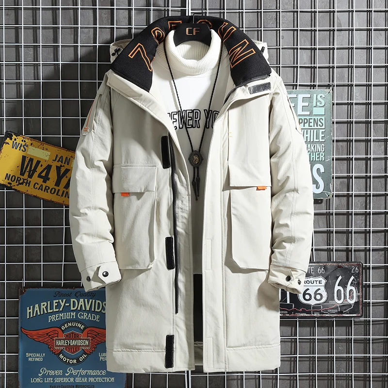 2022 New Arrival Winter Down Jackets Men Fashion Thicke Warm White Duck Down Coats Hooded Warm Hooded White Coat Men Parkas