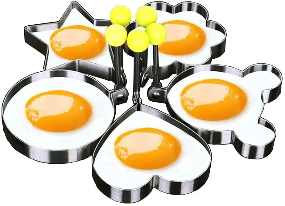

Creative 5-piece stainless steel omelette omelette omelette decoration pancake cooking tool DIY breakfast egg pancake mold