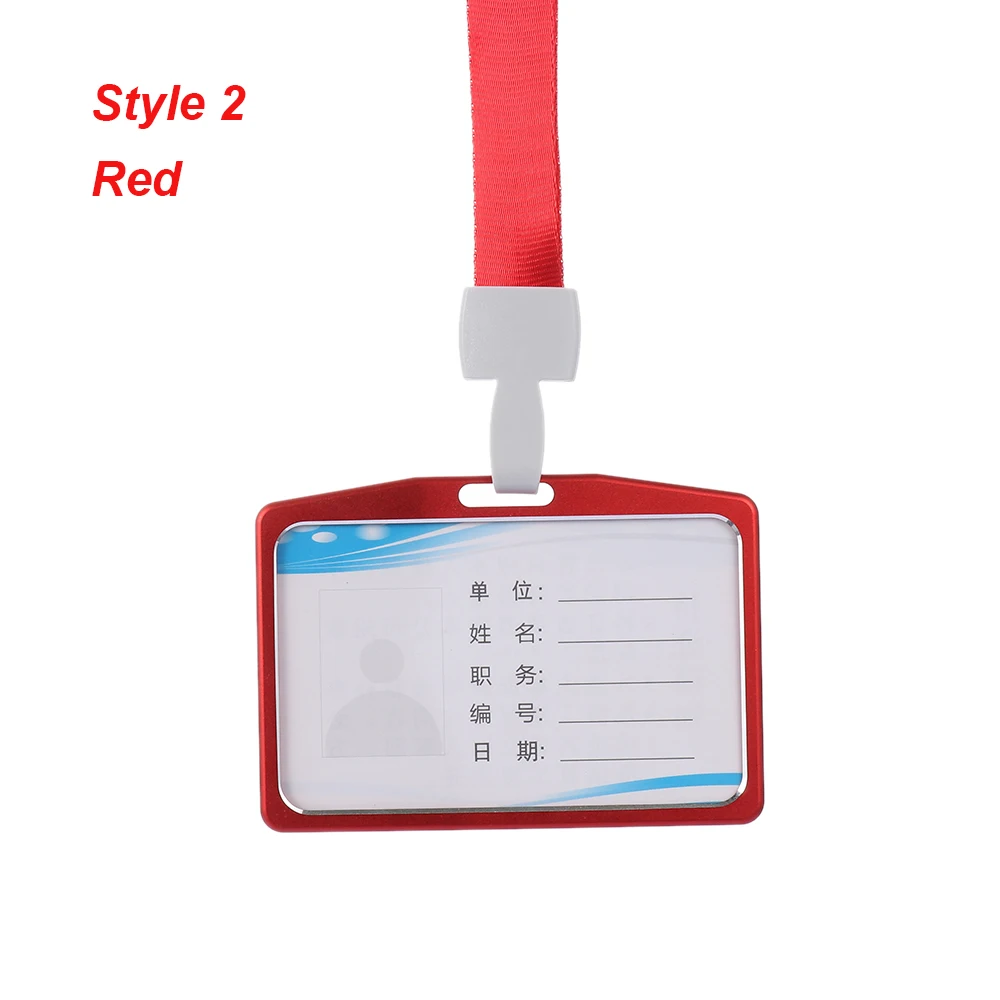 Style 2-red 1 шт. модный подвесной чехол для карт ID держатель карт пропусков банковская кредитная карта для студентов женщин мужчин автобус ПВХ бейдж держатель - Цвет: Style 2-red
