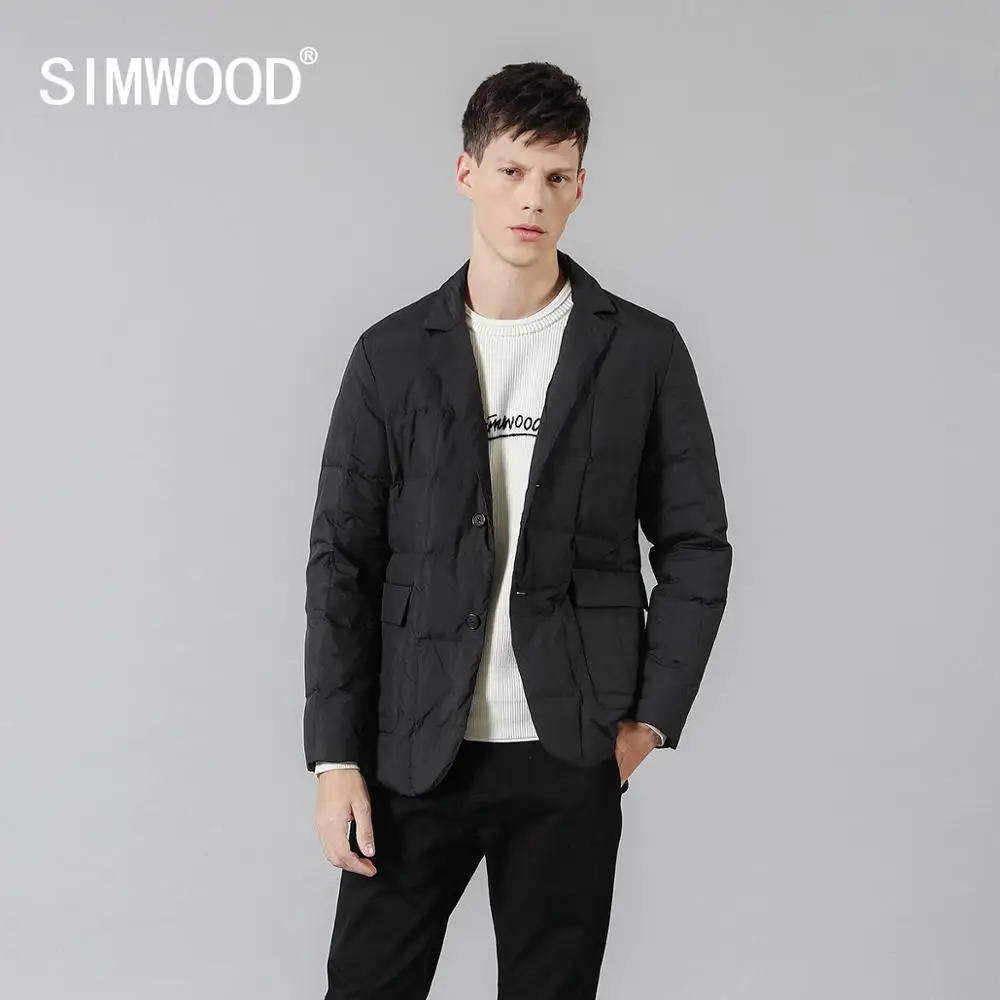 Мужская теплая пуховая куртка SIMWOOD, брендовая повседневная верхняя одежда большого размера с 90%-ным серым пухом, модная модель 180296 на зиму