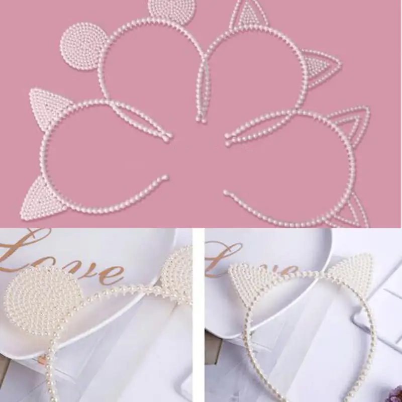 Повязка на голову с кошачьими ушками в Корейском стиле милые пластиковые зубья