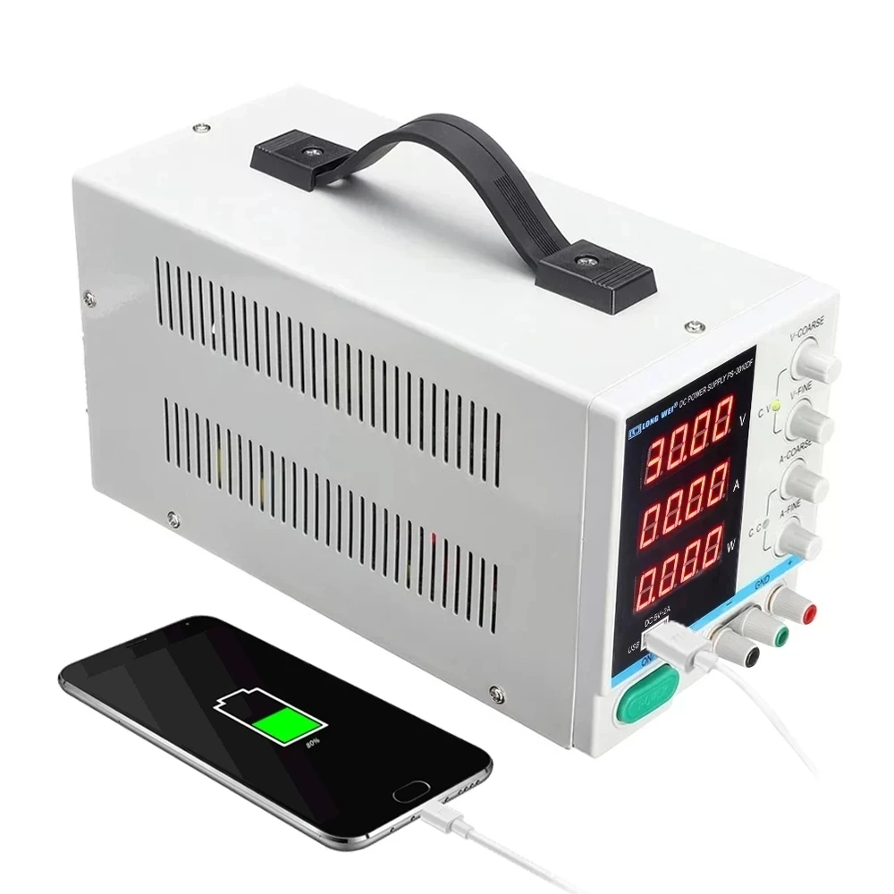 LW 3010D DC Power Supply 30V 10A Red 4-Digit Display Mini Laboratory Regulated Adjustable USB Charging Repair Tooll | Обустройство