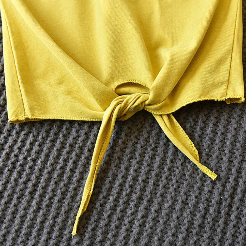 Костюм для девочек Новинка лета 2019 Корейская футболка без рукавов с рисунком