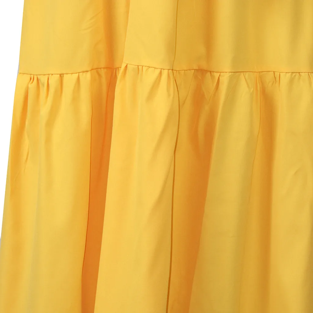 

2019 Summer Sexy Sleeveless Spaghetti Strap Ruffle Swing Beach Maxi Long Dresses Holiday Vestidos de verano