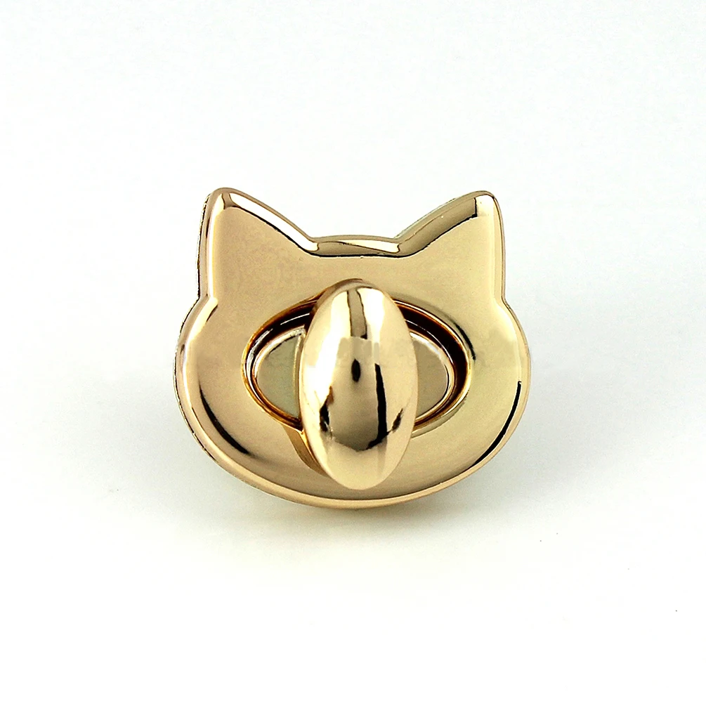 Metal Cute Cat Bag Turn Lock Twist Lock Clasp For Leather Craft Women Handbag Shoulder Bag DIY Bag Hardware Accessories