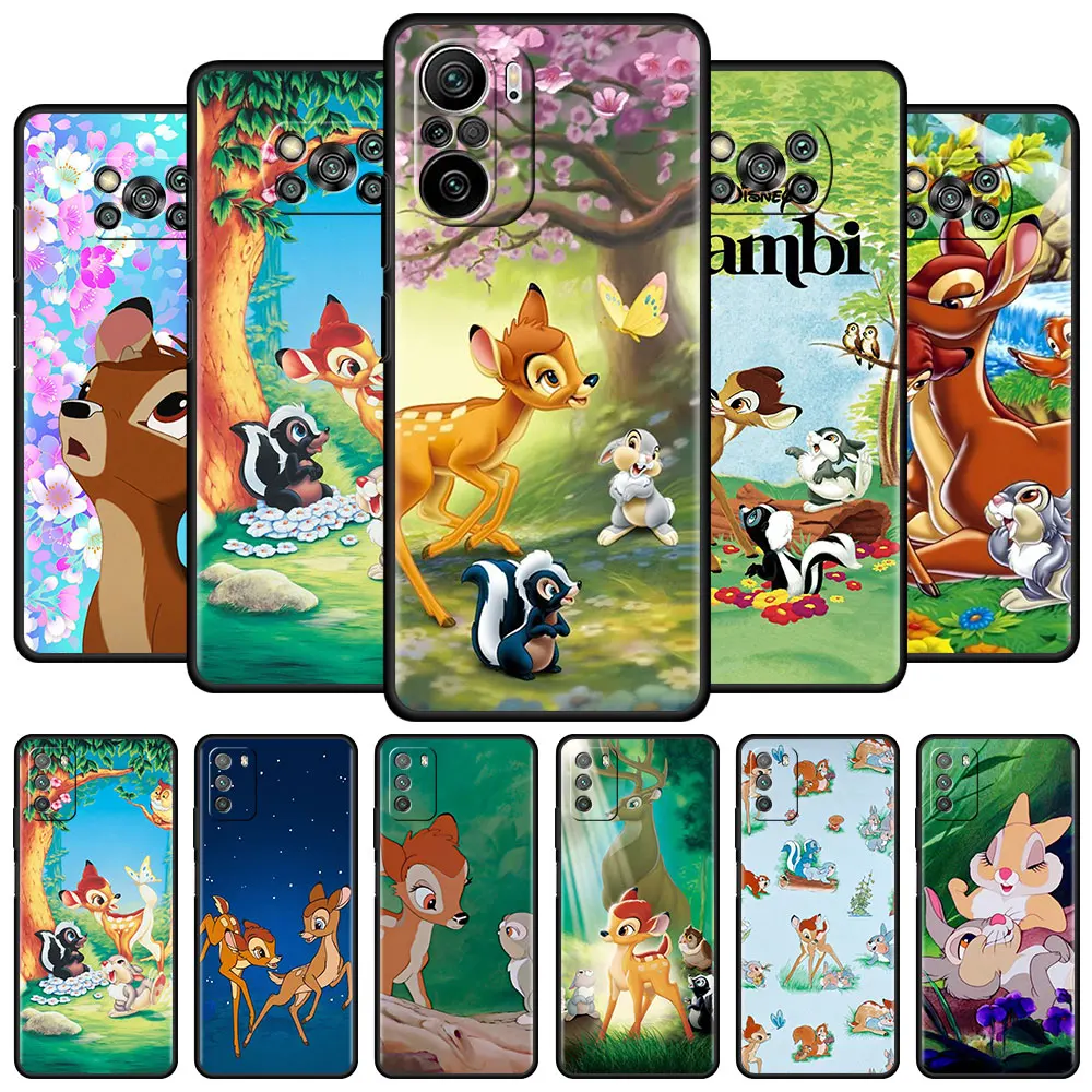 

Disney Bambi Soft Case For Xiaomi Mi Poco X3 NFC M4 Pro M3 F3 GT F1 X2 Bumper Black Silicone Shell Shockproof Phone Cover Funda
