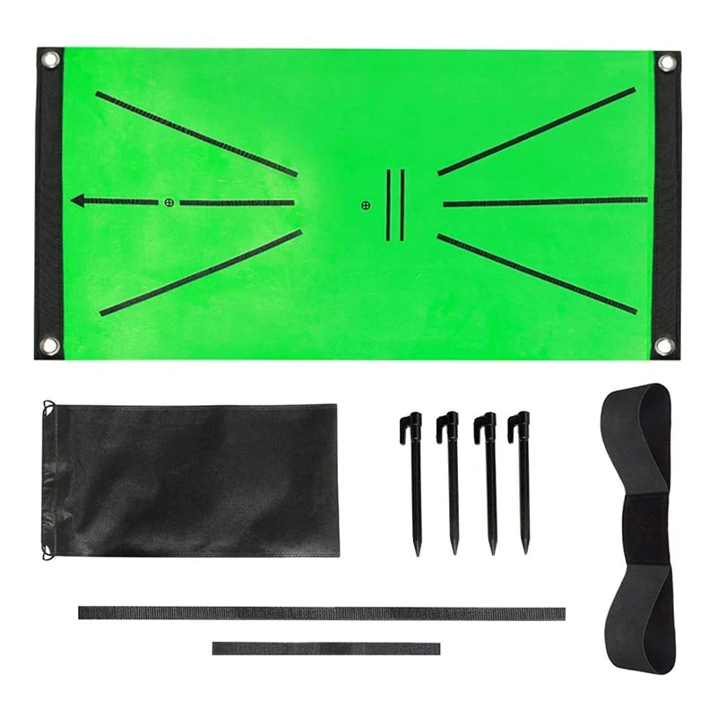 

Golf Training Mat, Swing Detection Batting Mini Golf Practice Training Aid Game with Golf Correction Belt Accessories