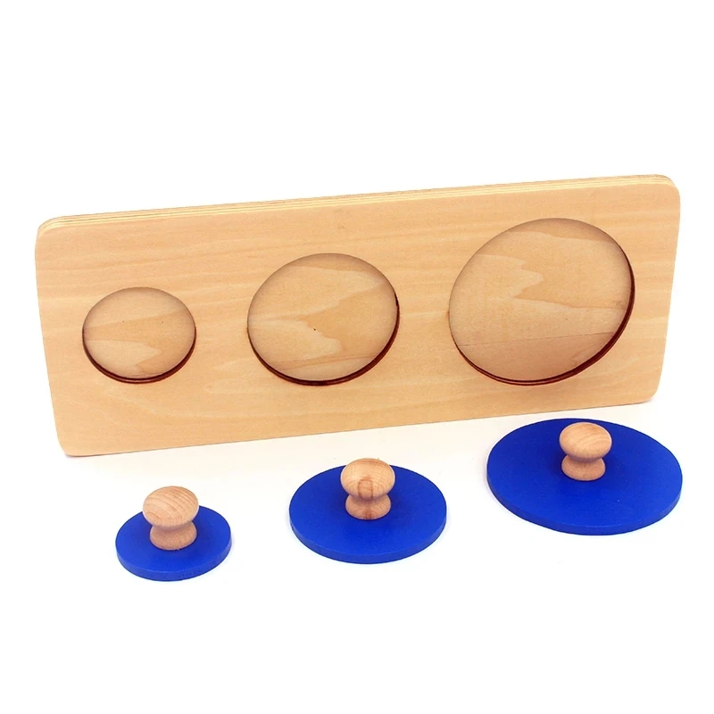 

Dental House Montessori Teaching Aids Materials Wooden Toys Geometry Shape Insets 3 Sets Blue Multiple Square Knobs Math Toys