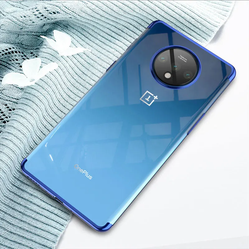 Hacrin чехол для телефона Oneplus 7t Роскошный Прозрачный Бампер TPU силиконовый Pro one plus |