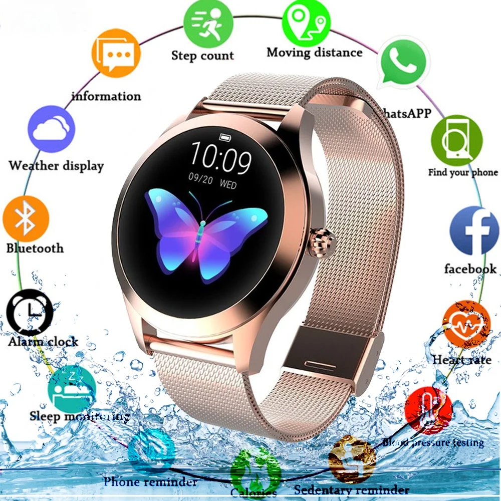 

Fashion KW10 Smart Watch Women IP68 waterproof Multi-sports modes Pedometer Heart Rate smartwatch Fitness Bracelet for Lady Gift