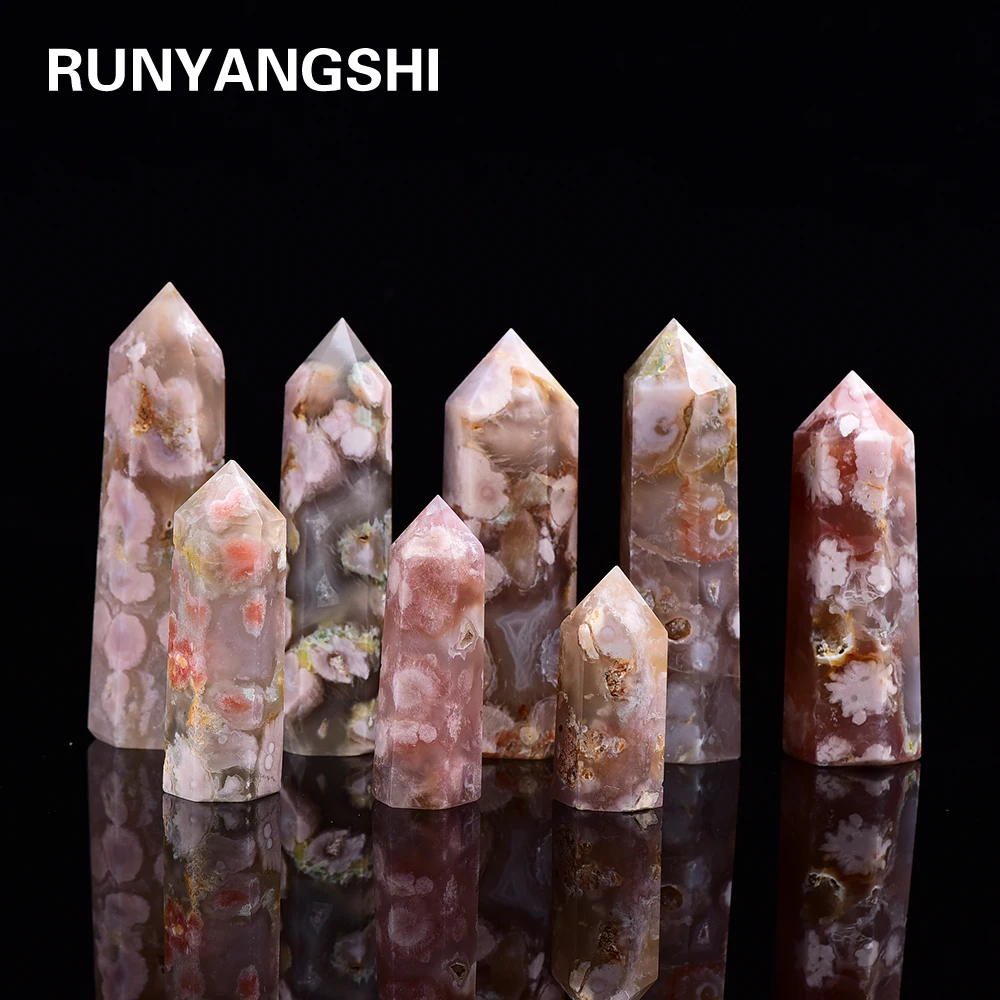 Натуральный кристалл Шестиугольная точка столбик Вишневый Агат ремонт Кристалл