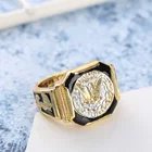 Винтажные золотистые кольца с изображением орла Моргана для мужчин, мужские кольца для мотоцикла, вечеринки, стимпанк, рок, хип-хоп, доллар, ювелирные изделия
