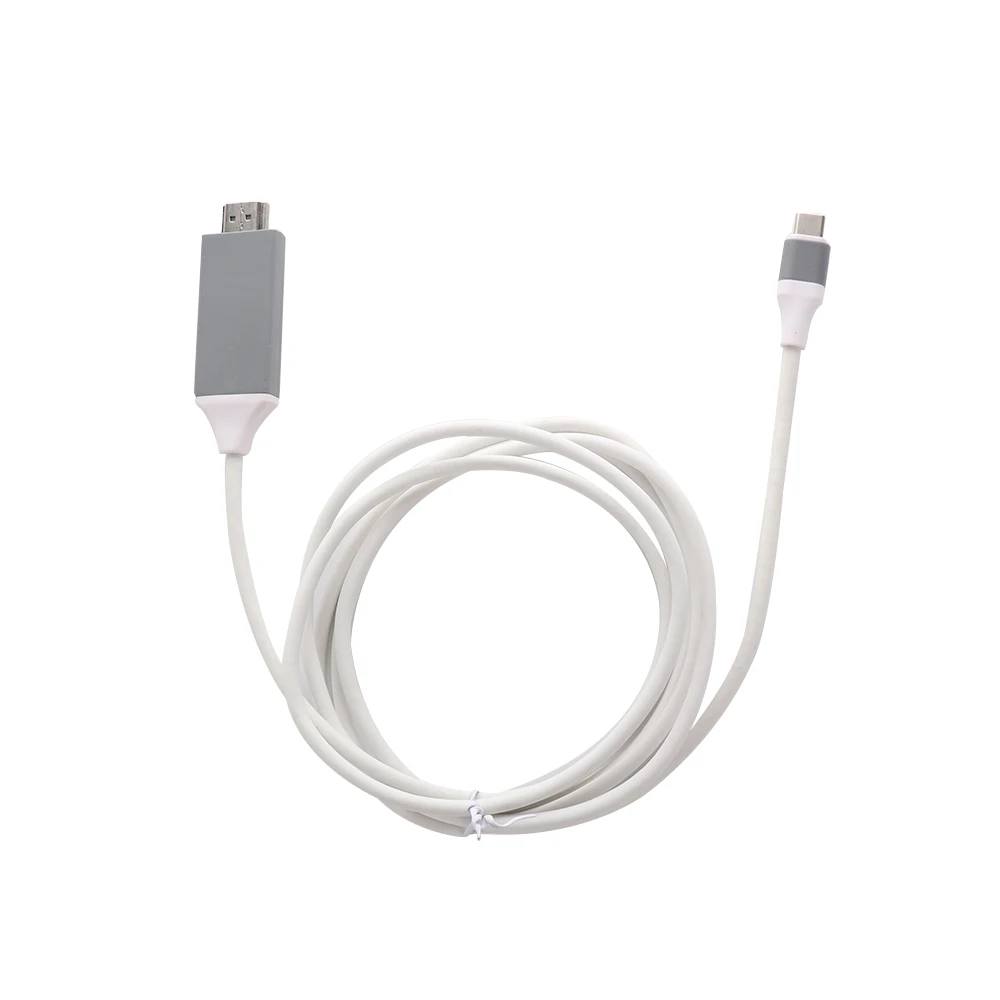 Белый 2M USB C HDMI Cable Type C To HDMI for MacBook Samsung Galaxy S9/S8/Note 9 Huawei P20 Pro USB-C HDMI Adapter - Цвет: Белый