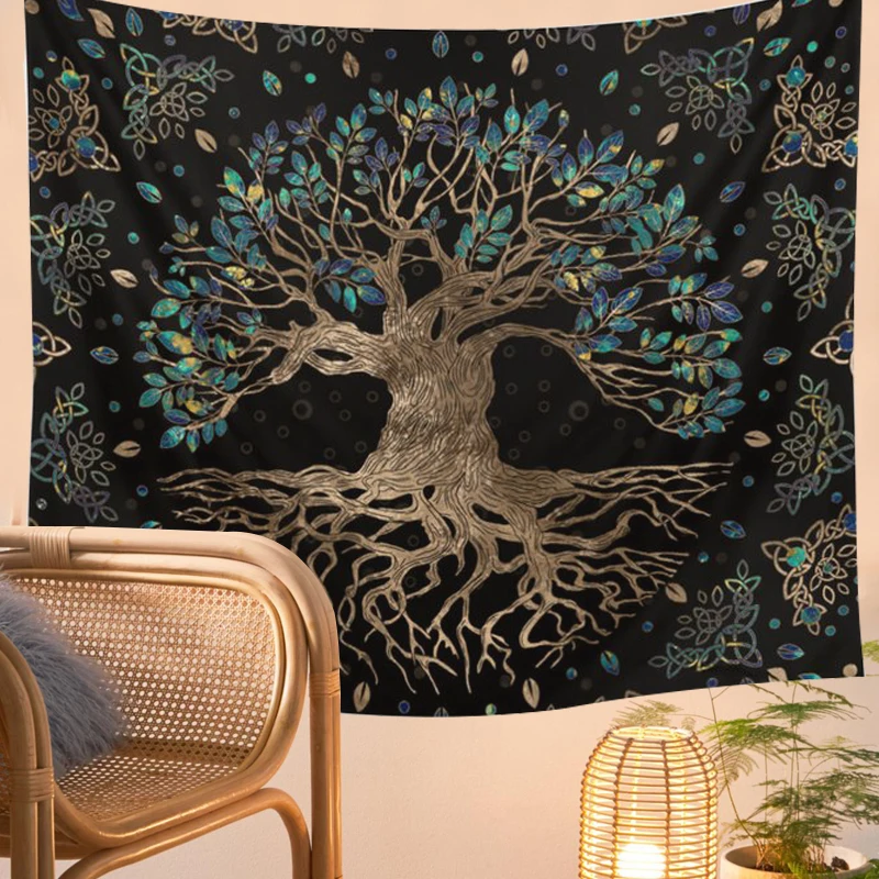 

Life Trees Tapestry Wall Hanging Psychedelic Wall Carpet Bohemian Hippie Wishing Tree Tapestries Home Decor Couch Throw