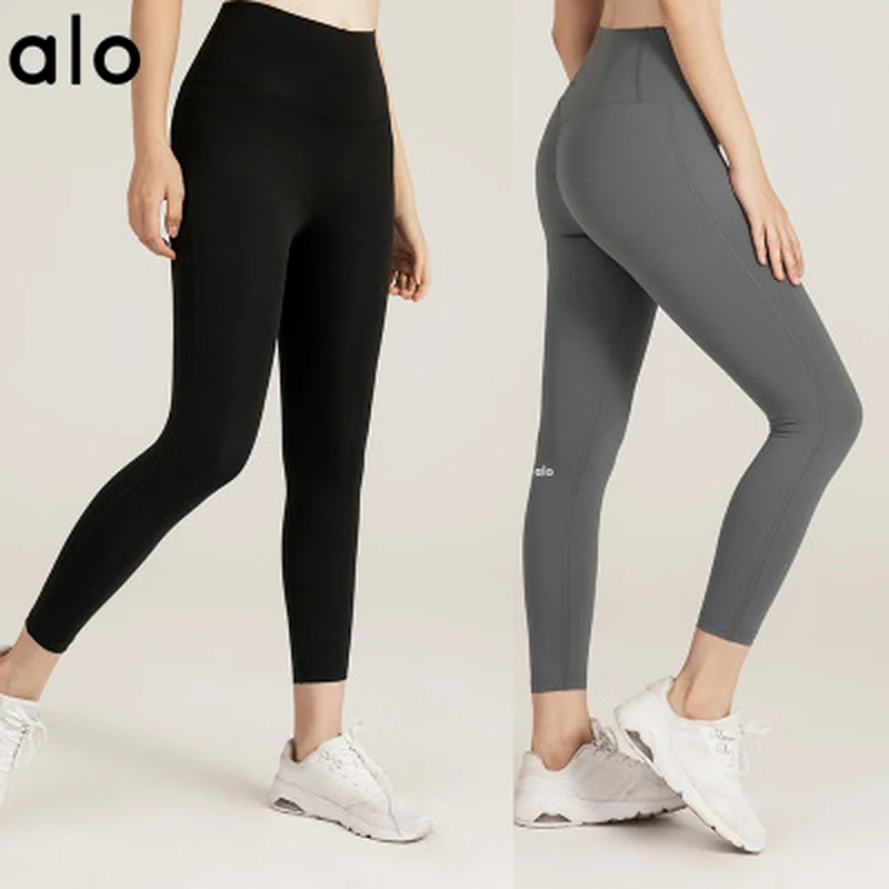 

Alo Yoga Women's Seamless Leggings High Waist Yoga Pants Sexy Leggings Tight Hip Jogging Hip Shaping Fitness Pants