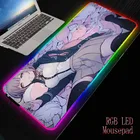 OUIO Danganronpa аниме девушка RGB красочный игровой большой коврик для мыши геймерский компьютерный коврик для мыши ПК настольный игровой коврик с подсветкой Xxl
