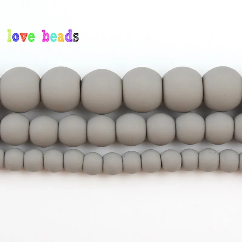 Натуральный светильник-серый гематит матовые резиновые бусины Свободные