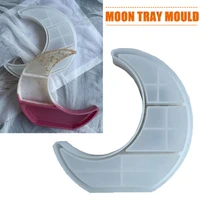 crystal epoxy resin mould moon jewelry tray silicone mold storage box mould pendant crafts making tool home table decoration