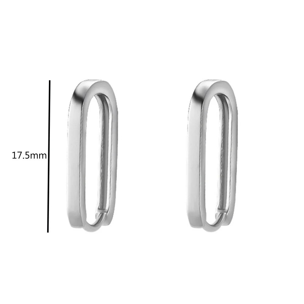

Silver Korean New Trendy O-Shape Square Hoop Earrings Temperament Simple Charm Elegant Jewelry Accessories
