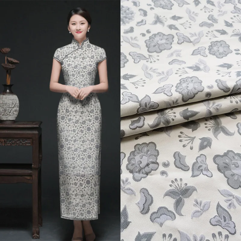

Yarn-dyed Jacquard Fabric Polyester Fiber Chinese Style Retro Autumn Winter Tang Suit National Costume Brocade Handmade Fabrics