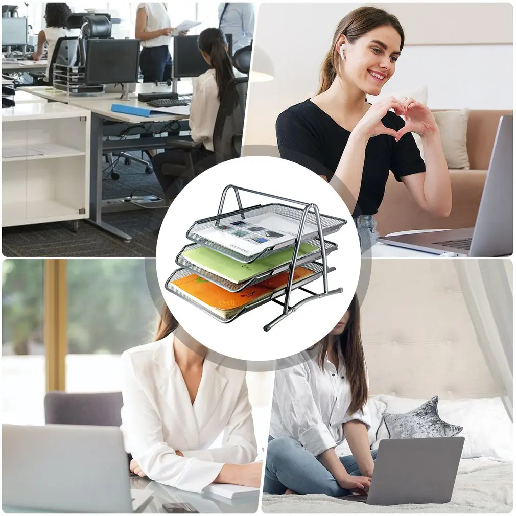 Золотой металлический поднос для файлов настольный аксессуар подставка