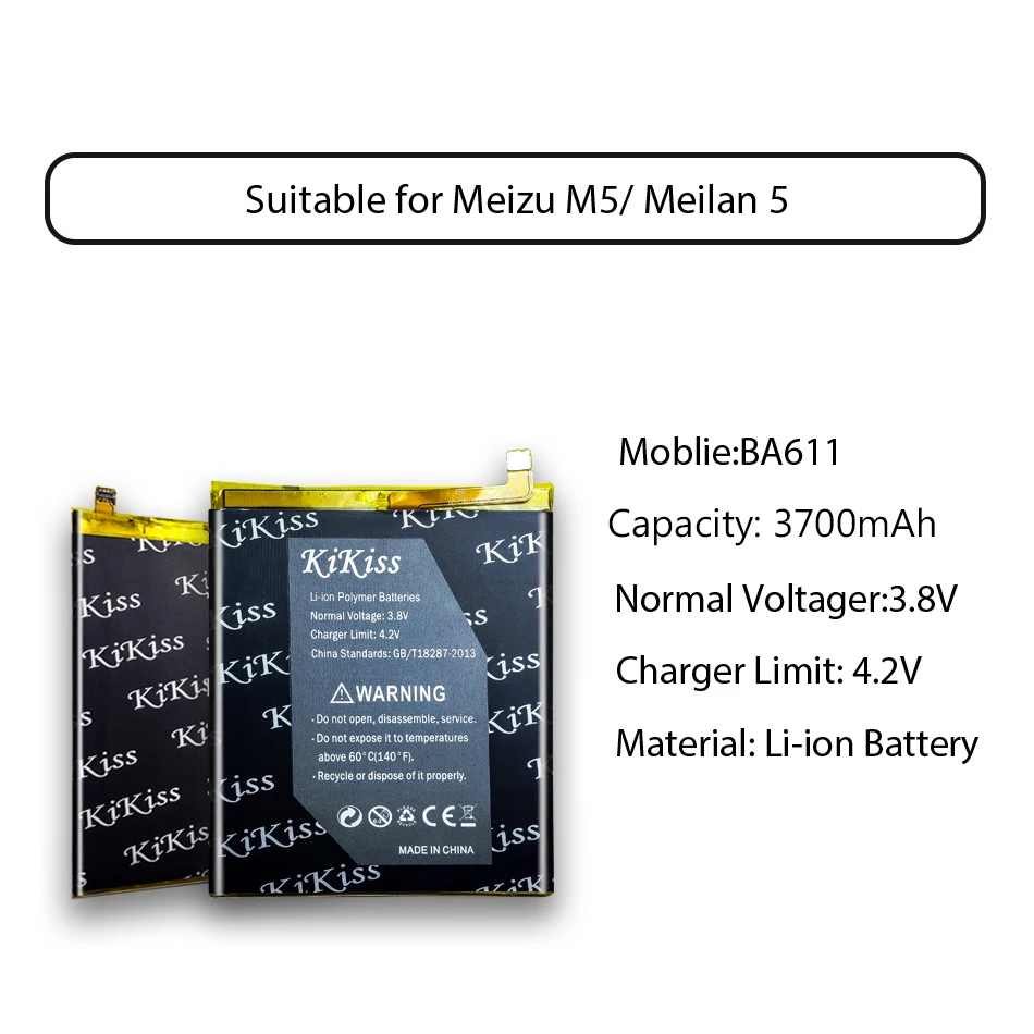 KiKiss Батарея BT61 BT15 BT68 BA611 BA612 для Meizu M3 Примечание L681H M681H/M3 M3S/M3S Mini/M5 Meilan Note 5/M5S 5S акумуляторная батарея