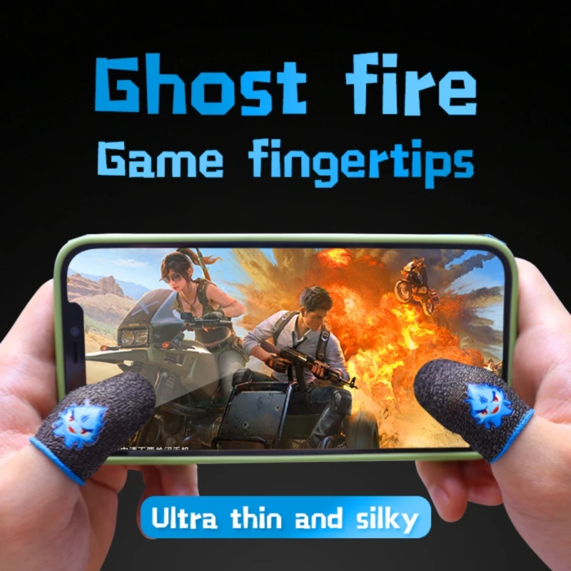 

2 Pcs Ultra-Thin Mobile Gaming Gloves，Anti-Sweat Mobile Finger Sleeve Breathable for High-Ranking Players Mobile Game Streamer