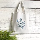 Модные повседневные летние сумки через плечо, Холщовая Сумка-тоут с принтом листьев растений, Экологически чистая многоразовая сумка для книг для студентов