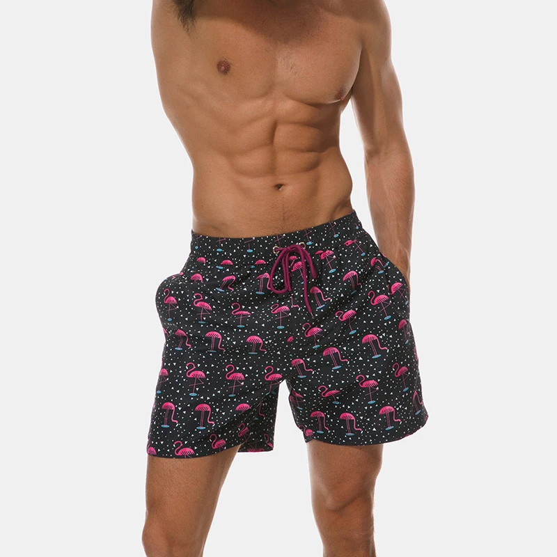 Горячие быстросохнущие мужские сексуальные плавки с принтом спортивные пляжные