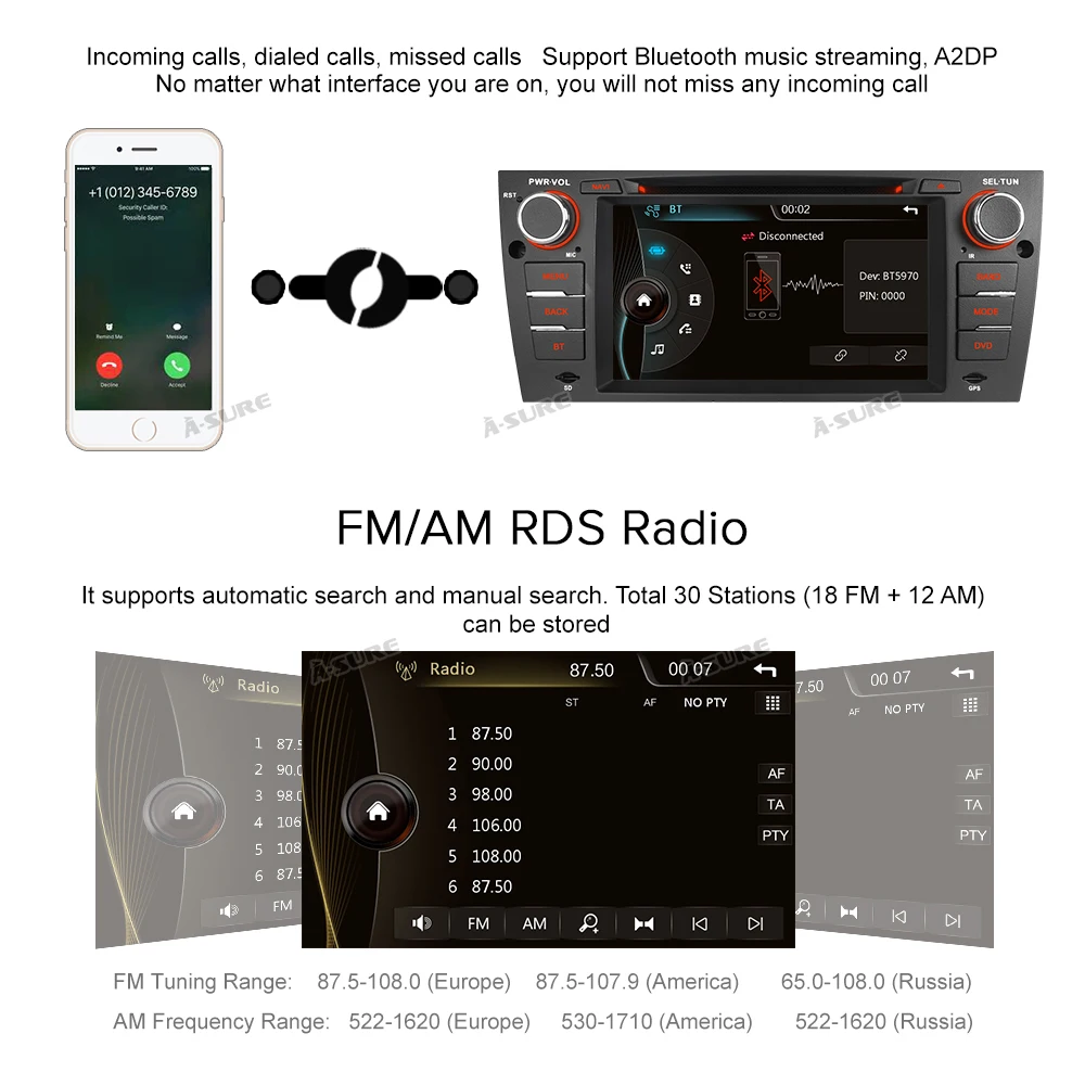  Конечно 1 Din Автомобильный мультимедийный плеер 7 &quotАвто Радио DVD внутри DAB + BT SWC