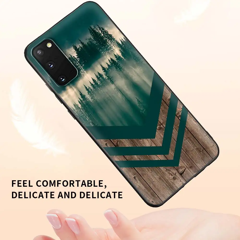 Forest Geometry Wood Nature Case For Samsung Galaxy S21 S20 FE S10 S8 S9 Plus Note 20 Ultra 10 Lite Black Shell Phone Tampa Sac