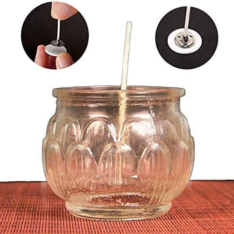 

400 Pieces Candle Wick Stickers, Made of Heat Resistance Double-Sided Stickers for Candle Making