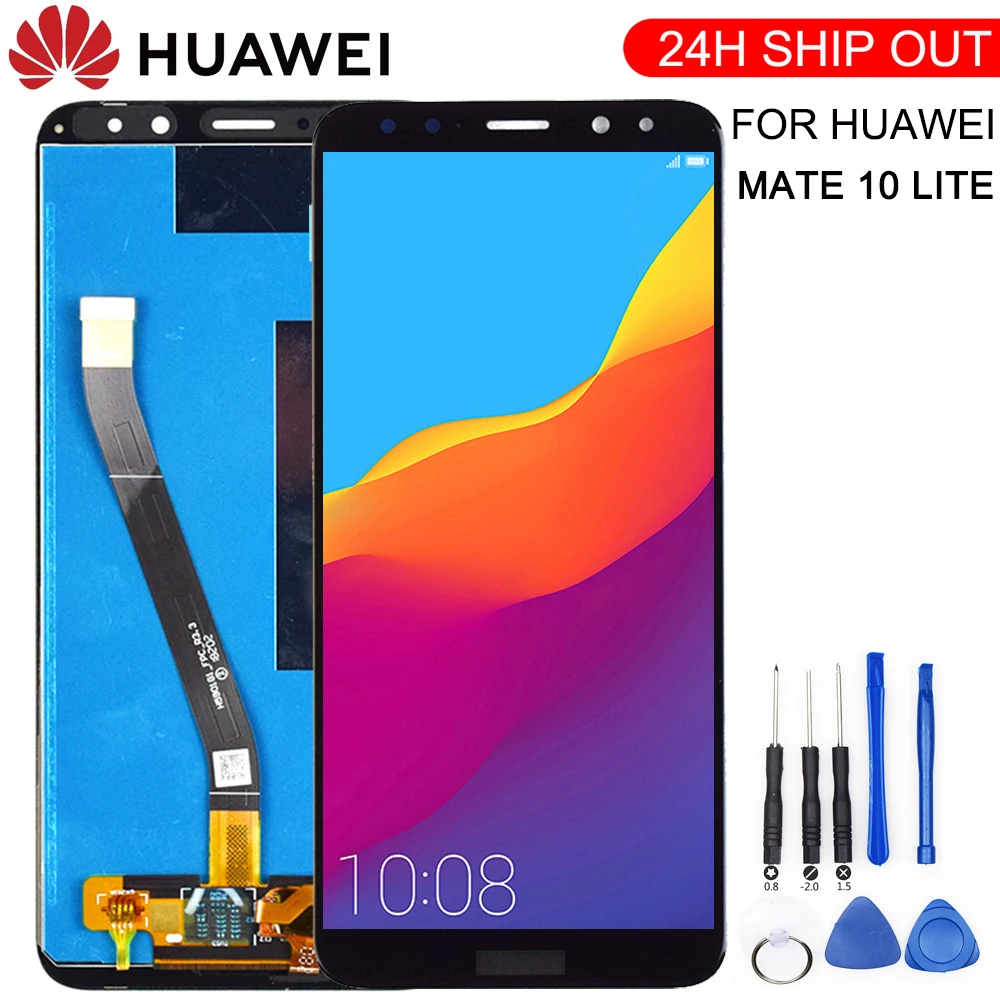 Новый ЖК дисплей для Huawei Mate 10 Lite + дигитайзер сенсорного экрана стеклянная панель