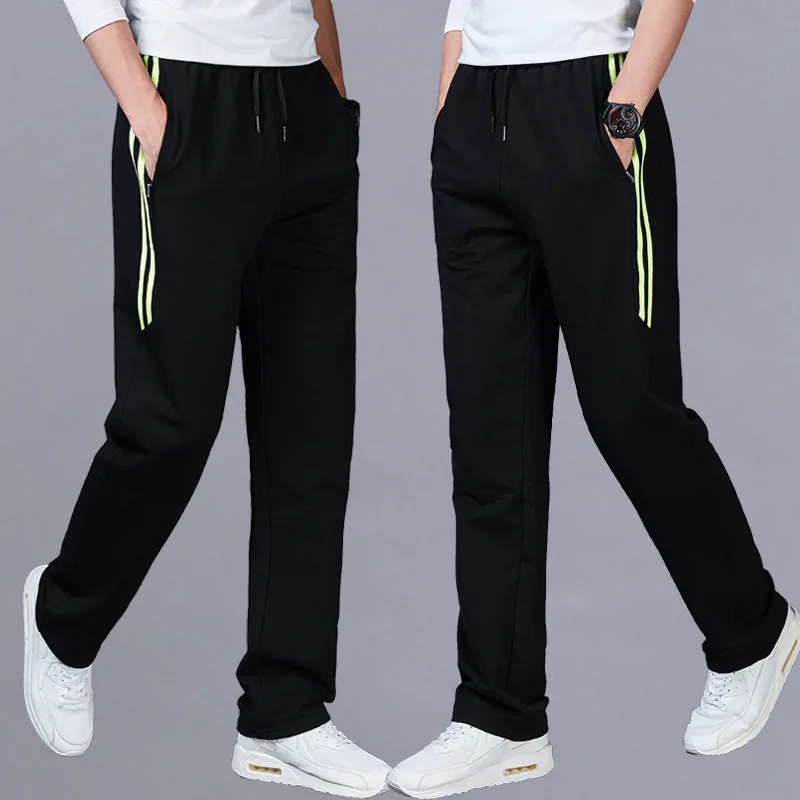 Мужские спортивные штаны для бега джоггеры прямые тренировочные брюки в полоску