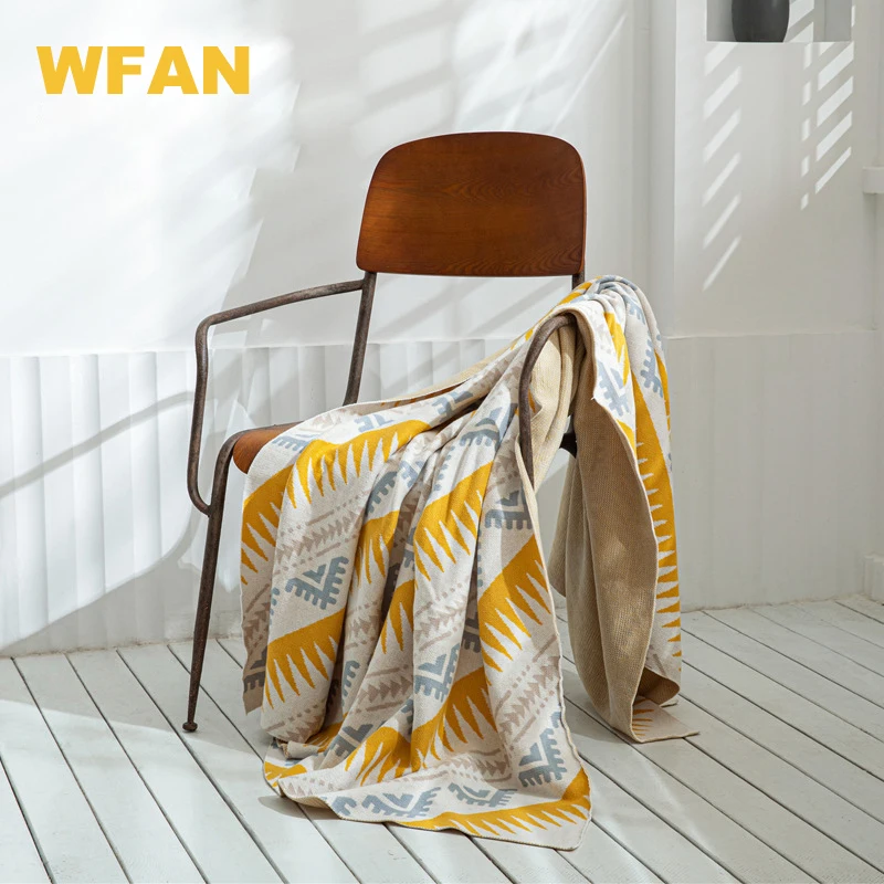 

В богемном стиле домашнего интерьера Одеяло 130x160 см хлопок вязаный кондиционер стеганное одеяло для дивана украшения Досуг Napping Одеяло