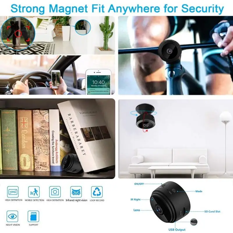 IP мини Камера наблюдения s с поддержкой Wi Fi Беспроводной безопасности пульт