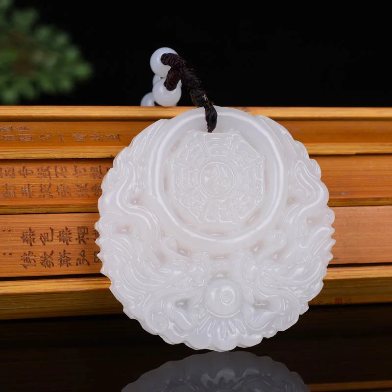

Natural Green Hand-carved Double Dragons, Jade Pendants, Jewelry Necklaces, Dragon Chinese Zodiac, Men's and Women's Styles