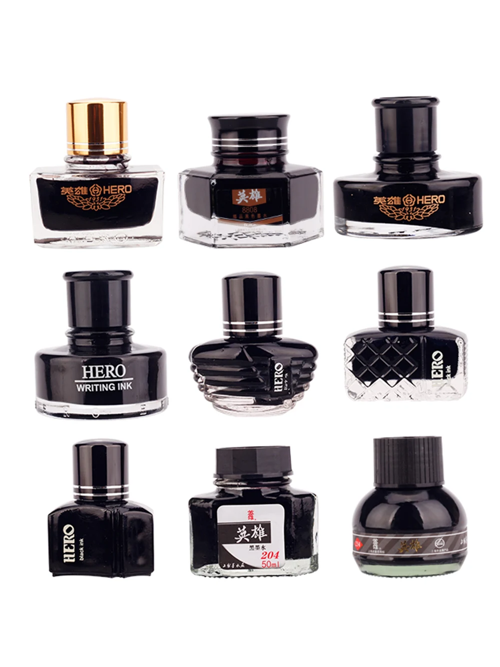 Hero Brand  Fountain Pen Ink Pigment Classic Ink Non Carbon Non Blocking Pen Ink Black Blue Black Red Student Ink