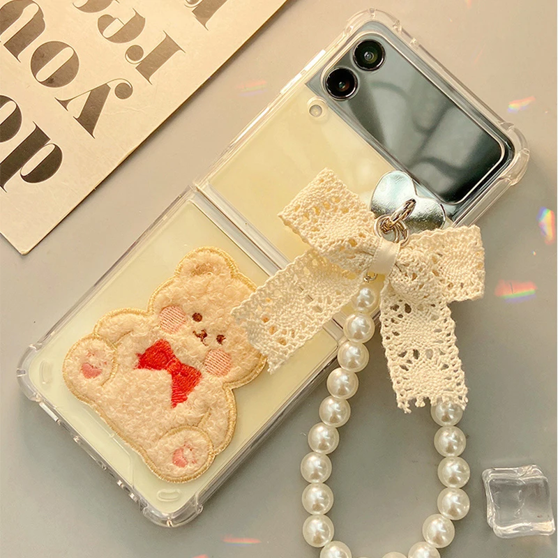 

For Samsung Zflip3 Galaxy Cases Four-corner Airbag Transparent Cartoon Case for Samsung Galaxy Zflip3 Conque 5G Cute Women Gift