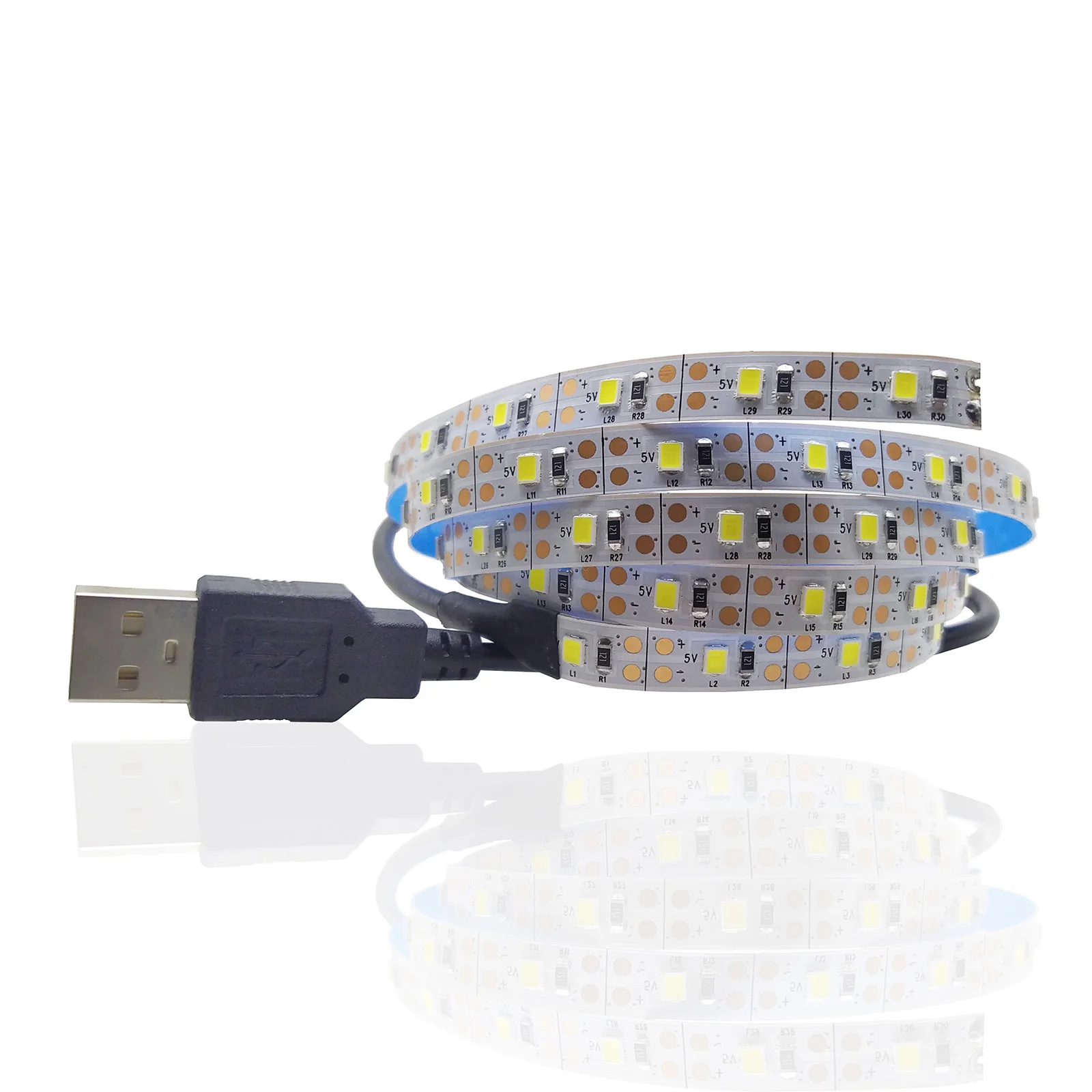 Usb Светодиодная лента для ТВ 5 в 50 см 1 м 2 3 4 USB кабель светильник питания лампа