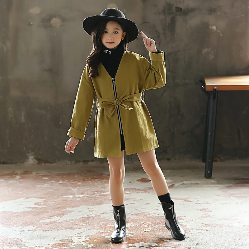 Армейский зеленый плащ и жилет комплекты одежды для девочек 2 предмета жилеты
